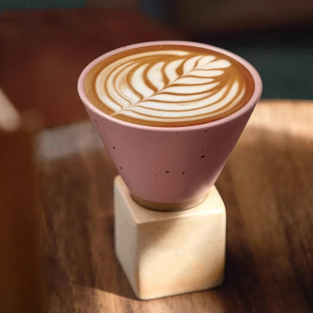 BowLift | Japanese coffee cup with saucer, 1 piece, retro ceramic tea cup, mug, latte, espresso, pull0, flower cappuccino, new ceramic cup, 100 ml/3.5 oz