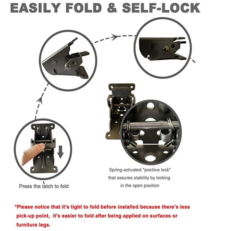 BowLift | 2Pcs Foldable Self-Locking Hinges