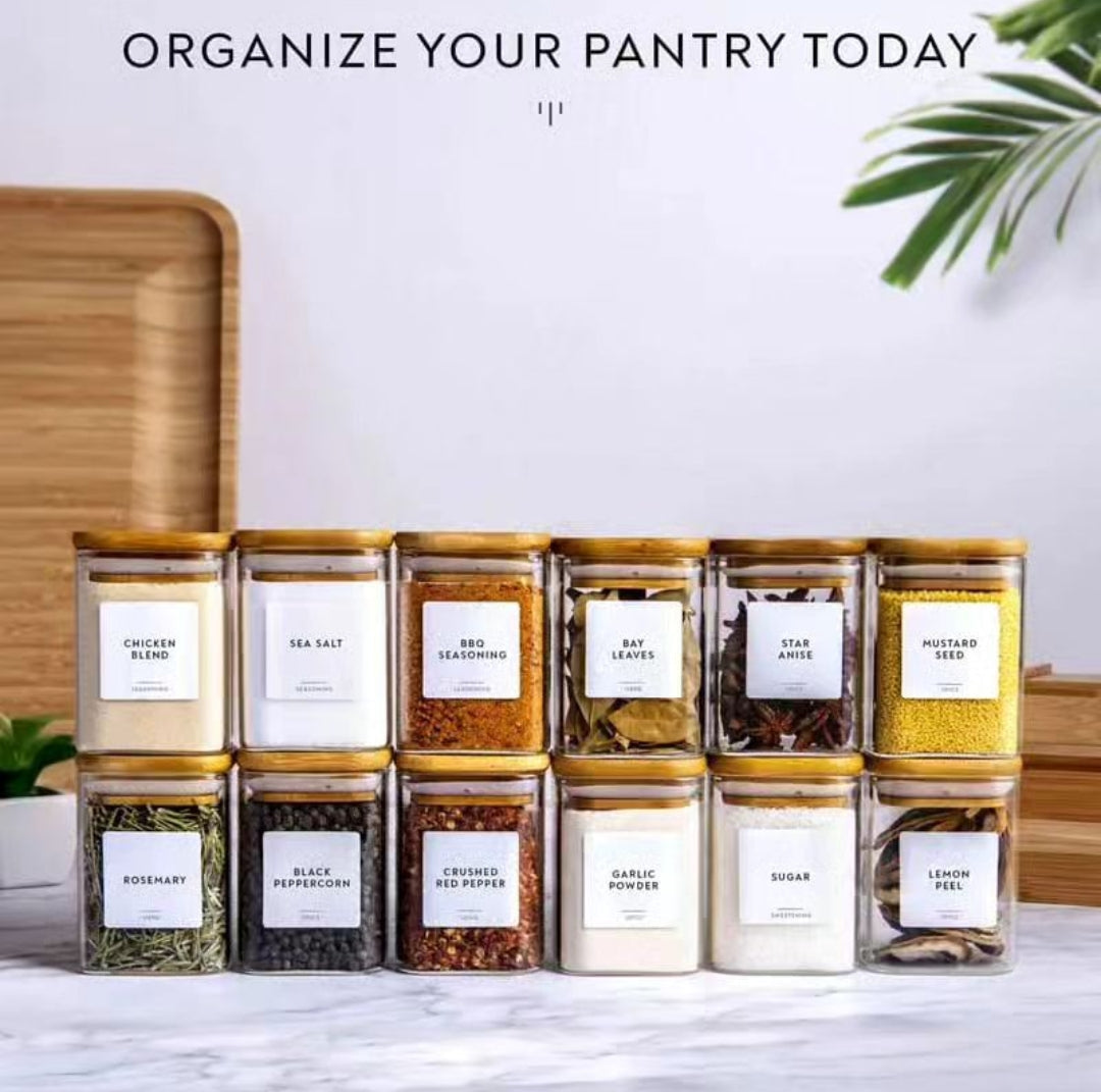 BowLift | 12 Piece Glass Spice Jar Set