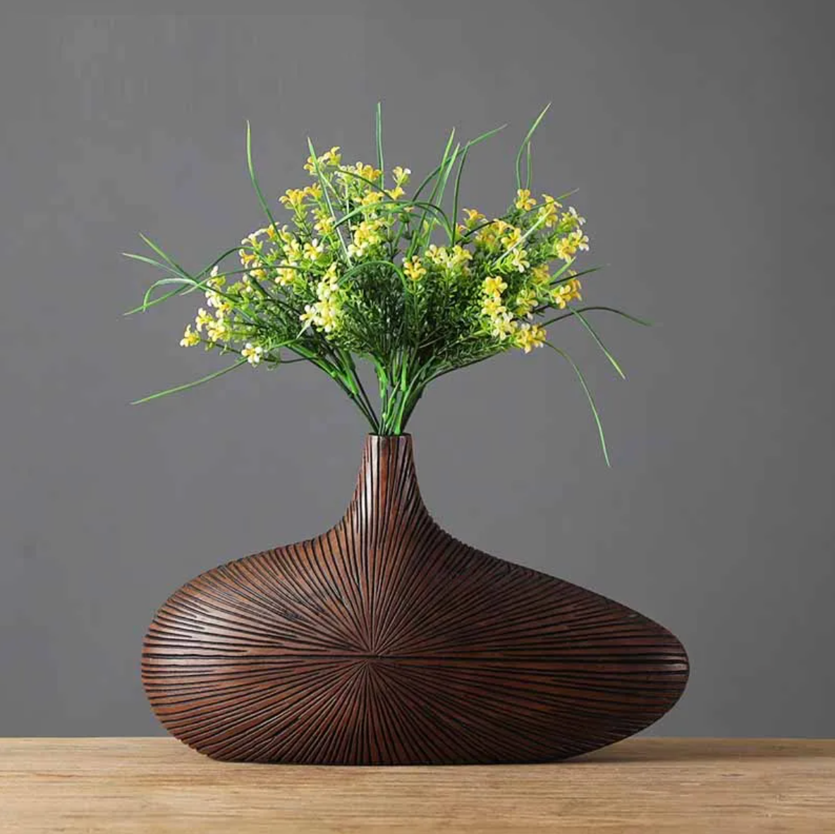 BowLift | ClayAura Sahara Sculptured Vase | Handmade | Modern Decor for Home | Elegant Design