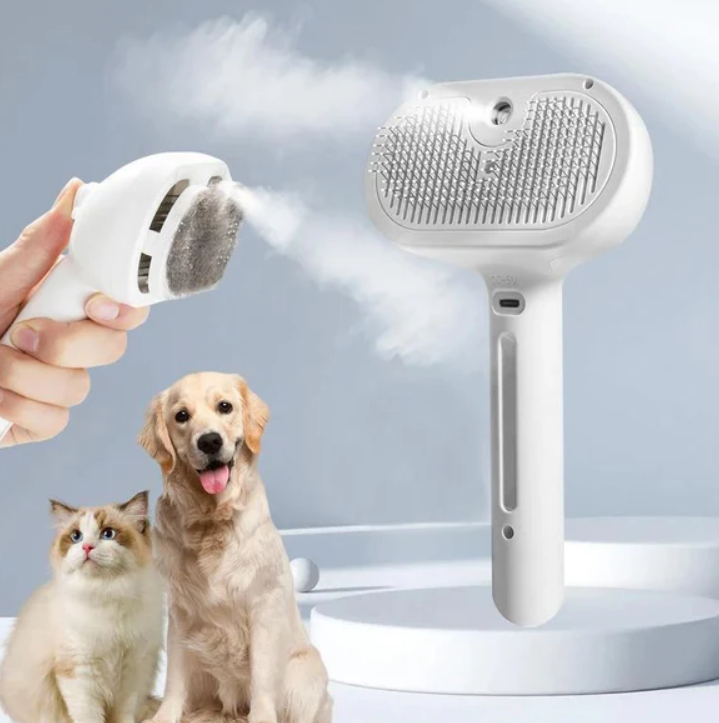 BowLift | PawMist – Mist-Infused Massage Brush for Pets | Gentle Grooming & Cooling Care for Cats and Dogs