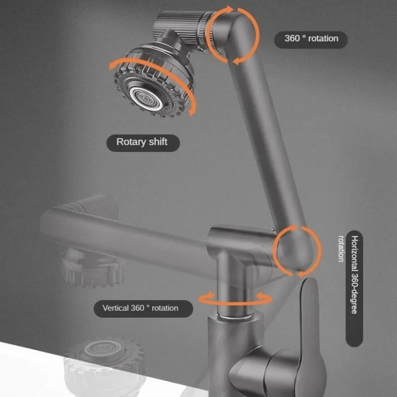 BowLift | Spray water protected mechanical universal swivel arm faucet
