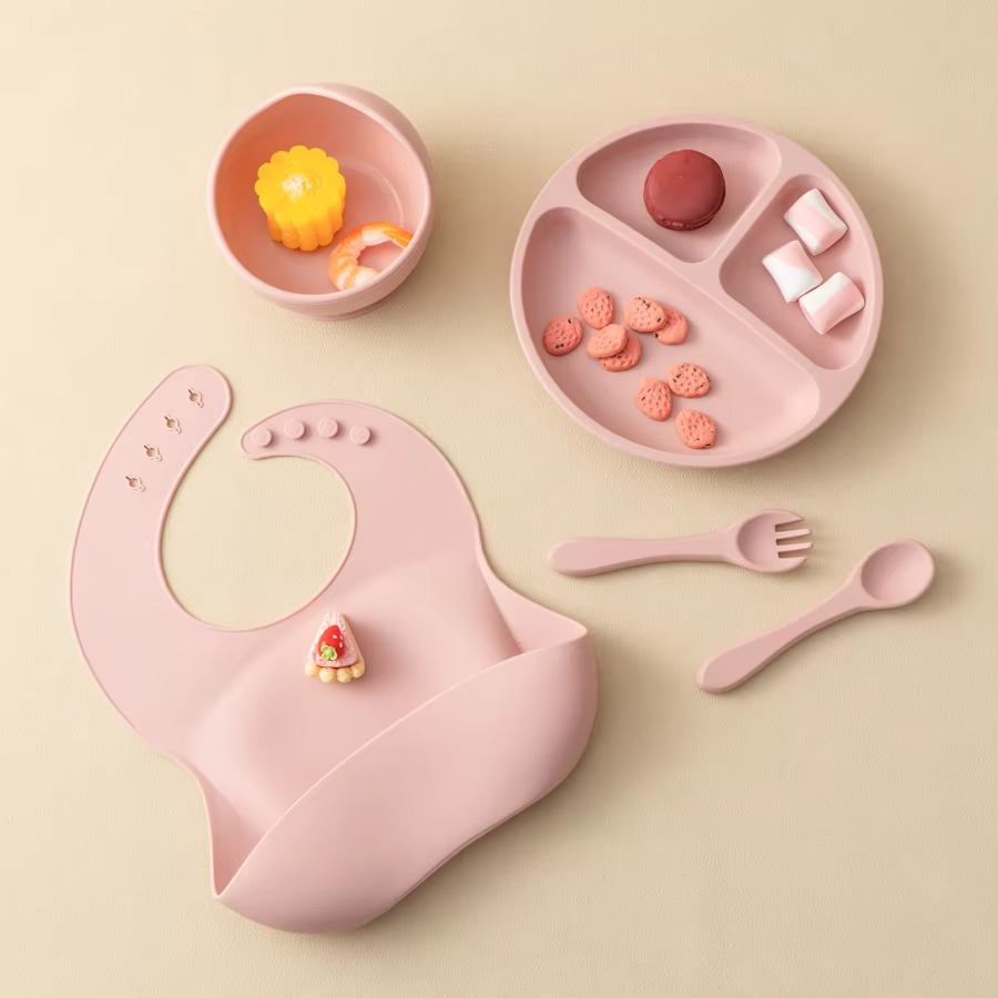 BowLift | Complete Silicone Baby Dining Set: Plate, Bowl, Bib, Cup, and Utensils