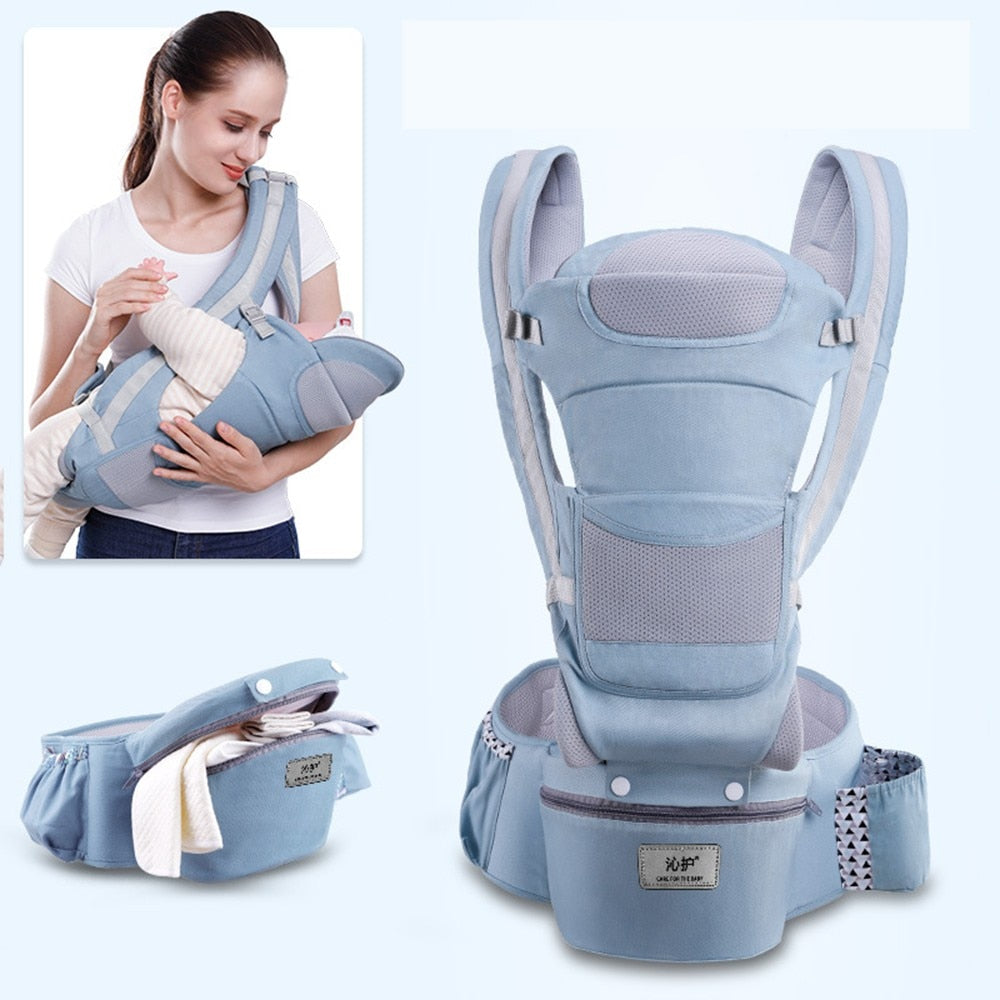 BowLift | 3-in-1 Ergonomic Baby Carrier with Storage Pouch – Soft Cotton Newborn to Toddler Carrier