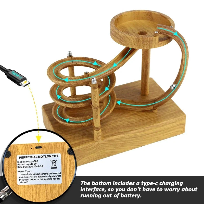 BowLift | Wooden Perpetual Spiral Motion Kinetic Ball Roller Science Toy