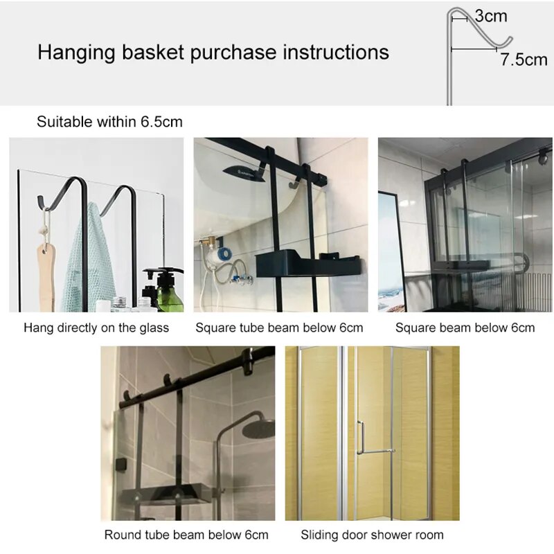 BowLift | Sleek Shower Nail-Free Dual Layer Organizer Rack
