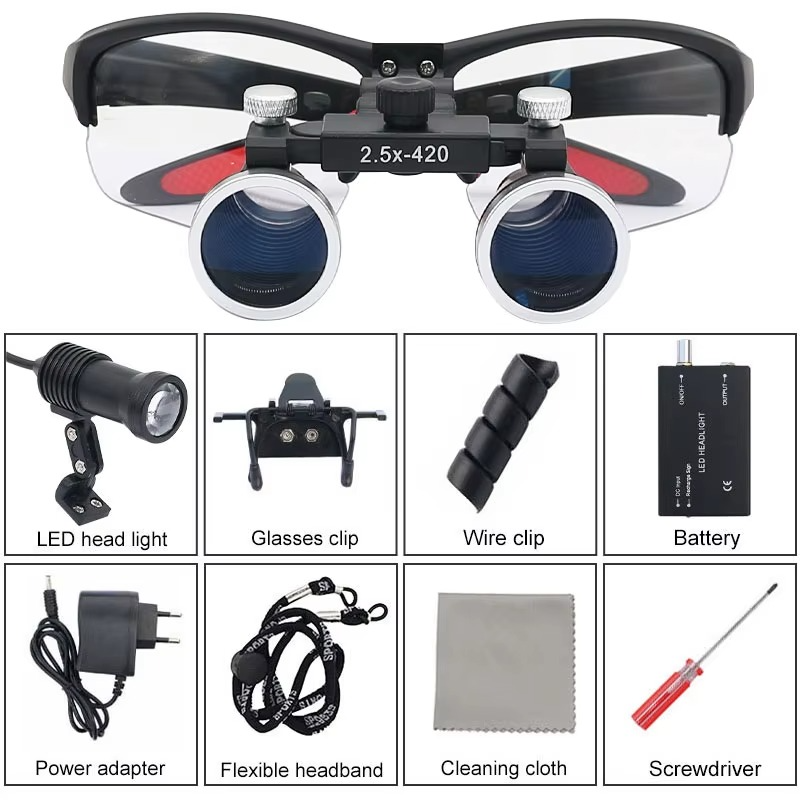 BowLift | Advanced 5W LED Dental Loupes with Dual Magnification and Adjustable Headlight