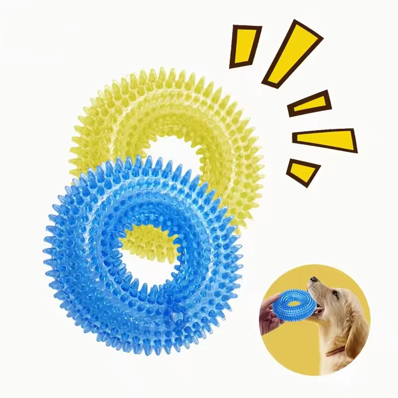 BowLift | Durable Interactive Squeaky Dog Training Ring - TPR Rubber Teeth Cleaner