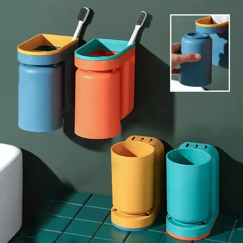 BowLift | Wall-mounted adhesive toothbrush holder – stress-free & tidy storage