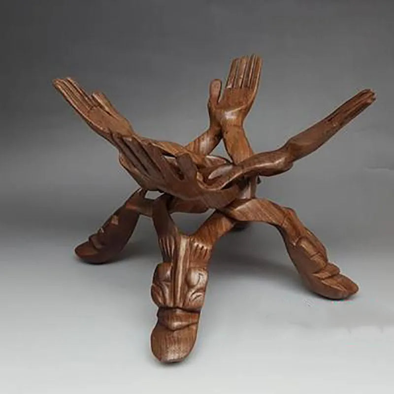 BowLift | Serene Sculpture Wooden Luck Bearer Serving Platter