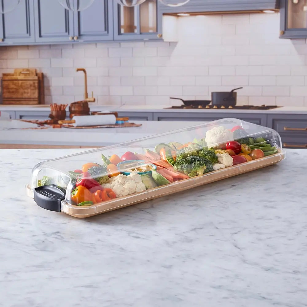 BowLift | Serving platter & cutting board – 2-in-1 design with lid for preparation & presentation!