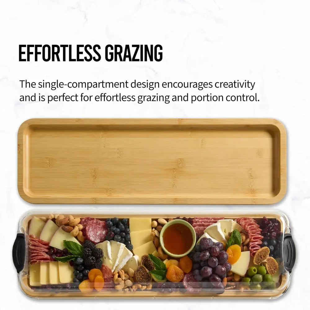BowLift | Serving platter & cutting board – 2-in-1 design with lid for preparation & presentation!