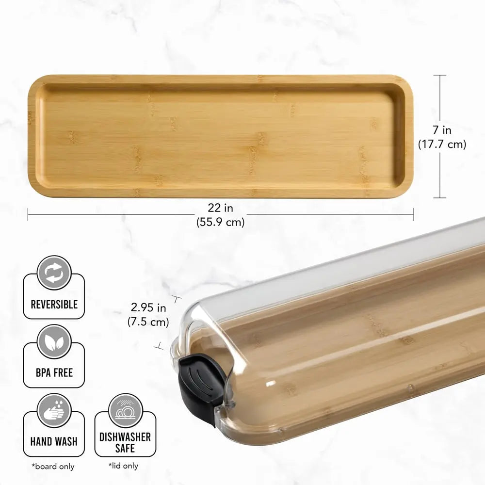 BowLift | Serving platter & cutting board – 2-in-1 design with lid for preparation & presentation!