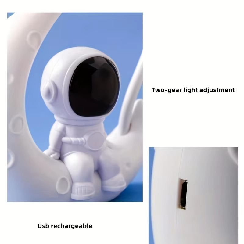 BowLift | Astronaut Moon Nightlight LED Desk Lamp for Bedroom Décor and Gifts