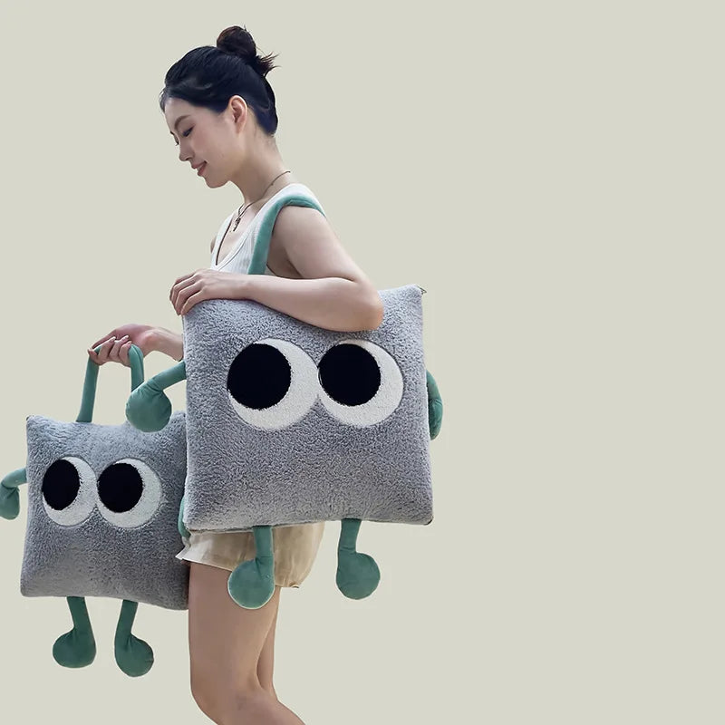 BowLift | Cute Monster Portable Soft Throw Pillow Blanket