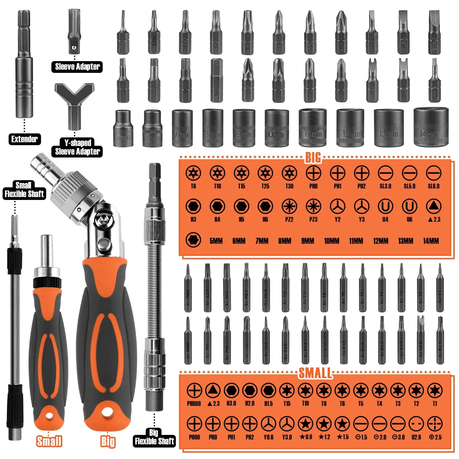 BowLift | 68-in-1 Ratchet Screwdriver Set with Magnetic Bits & Extension Rod – FortiDrive