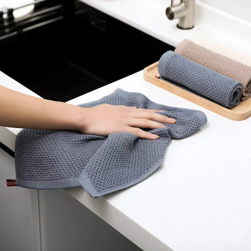 BowLift | EcoWaffle Dish Towel | 100% Cotton | Absorbent & Quick-Drying | Honeycomb Design