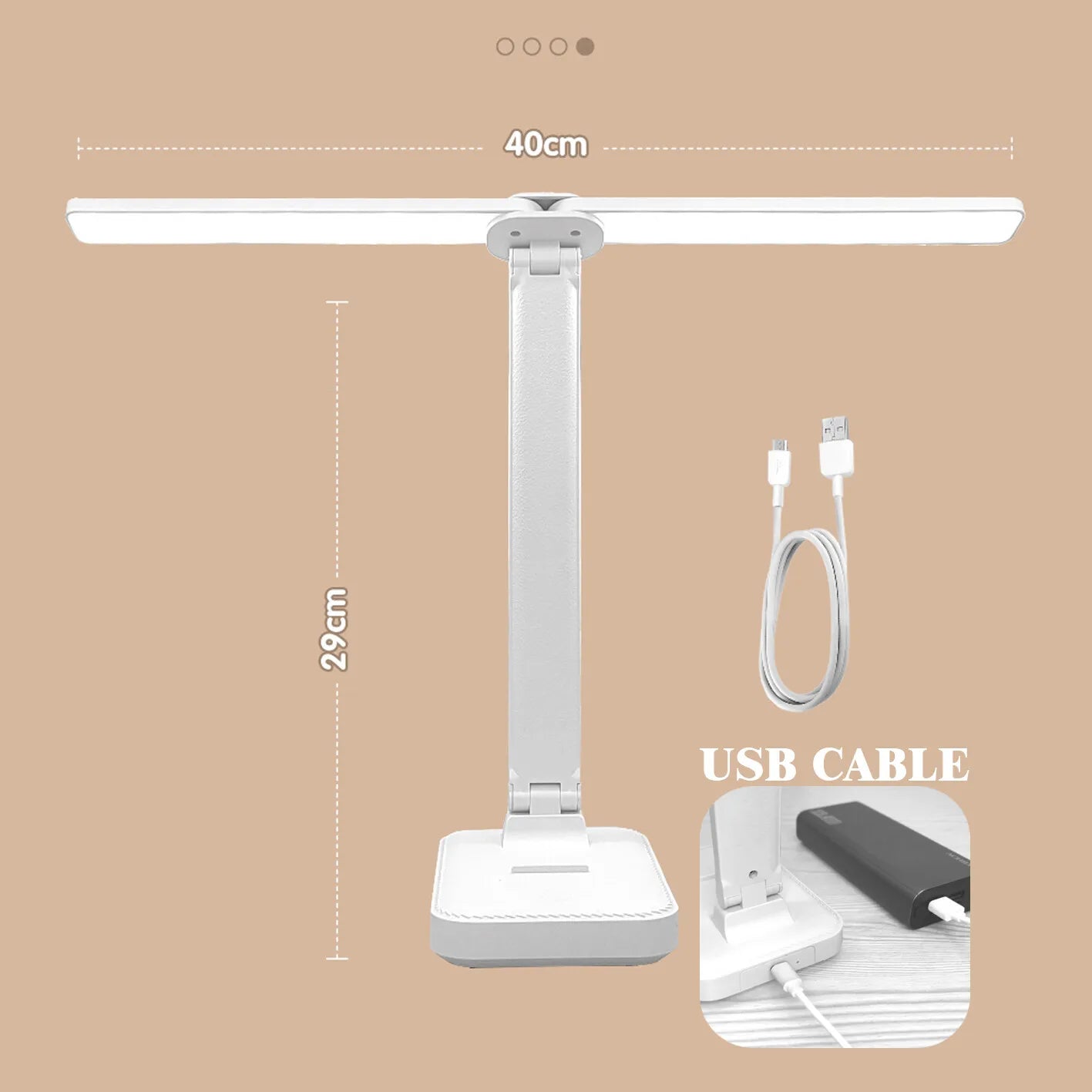 BowLift | LED Table Lamp | Reading Light | USB Rechargeable. Dimmable & Touch-Controlled for Reading