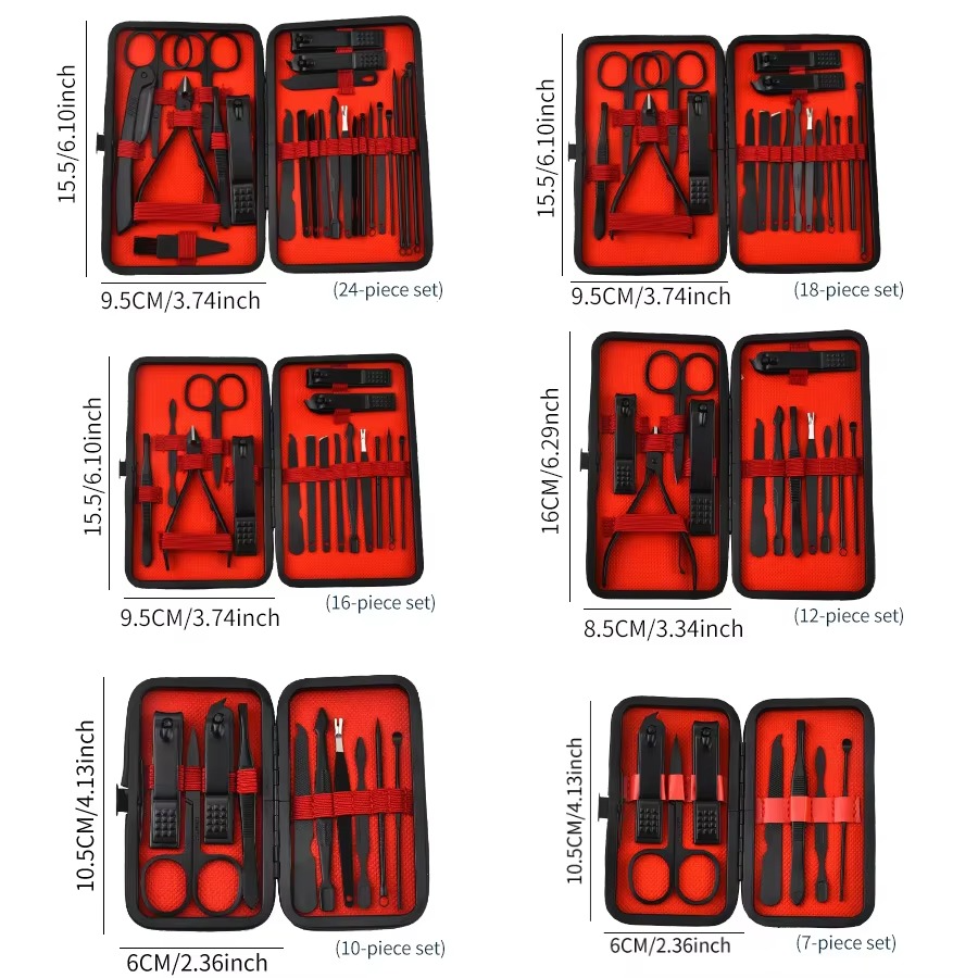BowLift | 16-Piece Stainless Steel Manicure and Pedicure Grooming Set