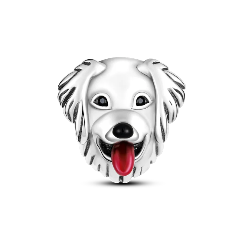 BowLift | 925 Silver Golden Leopard Charms Beads Colorful Chameleon Rhinoceros Lion Scarab Cat Pendant Compatible with Original Pandora Bracelet Jewelry