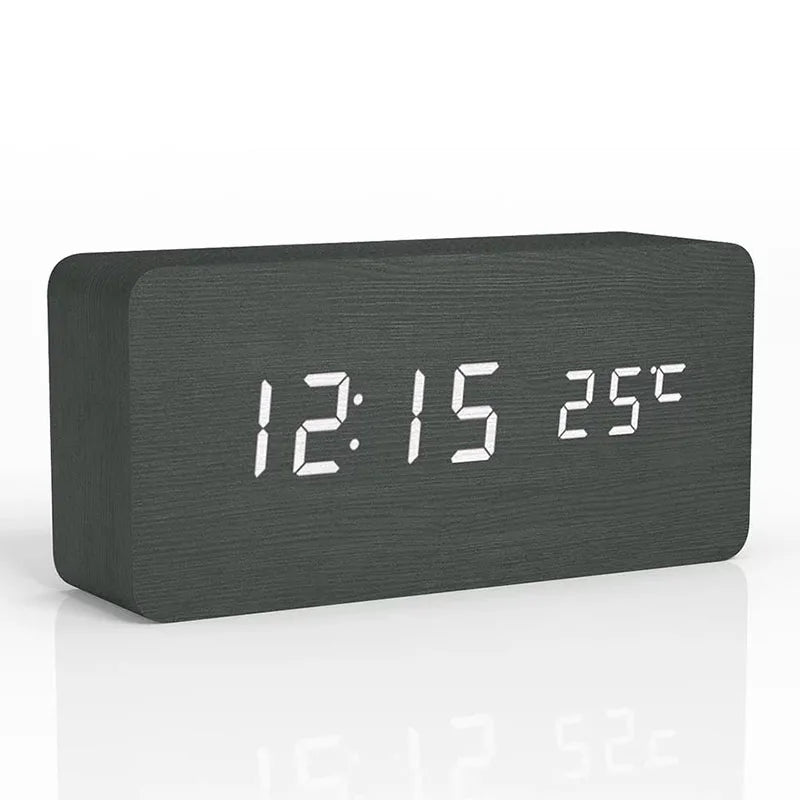 BowLift | EcoTime Wooden Digital Alarm Clock | LED Display | Modern Design | Silent | Eco-friendly