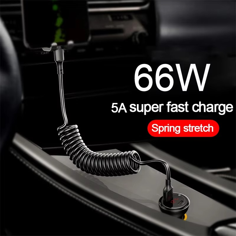 BowLift | Universal Spring Telescopic Fast Charging Cable USB-C & Lightning