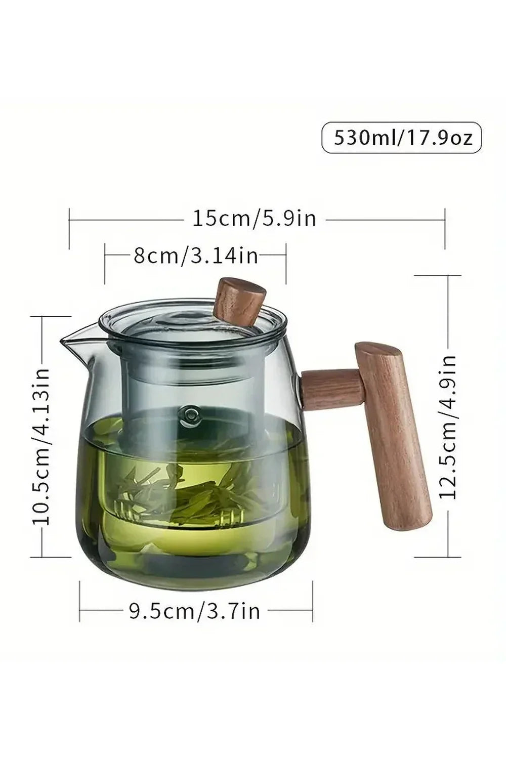 BowLift | Wood Handle Glass Teapot
