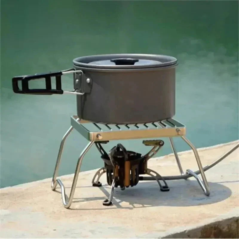 BowLift | FlameRack Folding Grill Stand | Stainless Steel & Foldable | For Outdoor & Camping | 3 cm Packed Size