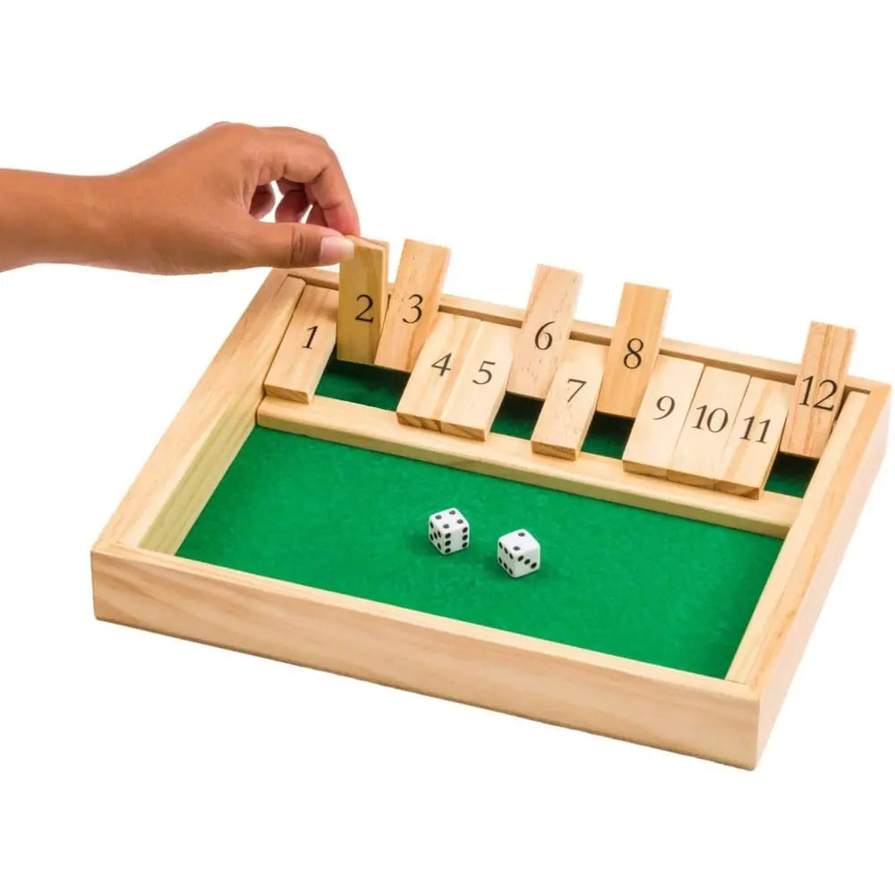 BowLift | Shut the Box wooden game – Traditional dice game for children & adults