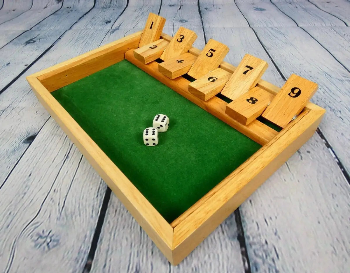 BowLift | Shut the Box wooden game – Traditional dice game for children & adults