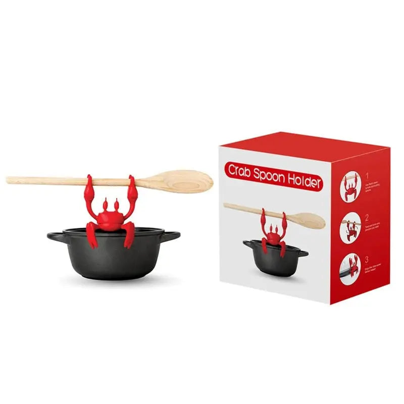 BowLift | Silicone Kitchen Utensil – Cute Crab Holder with Steam Release Function!