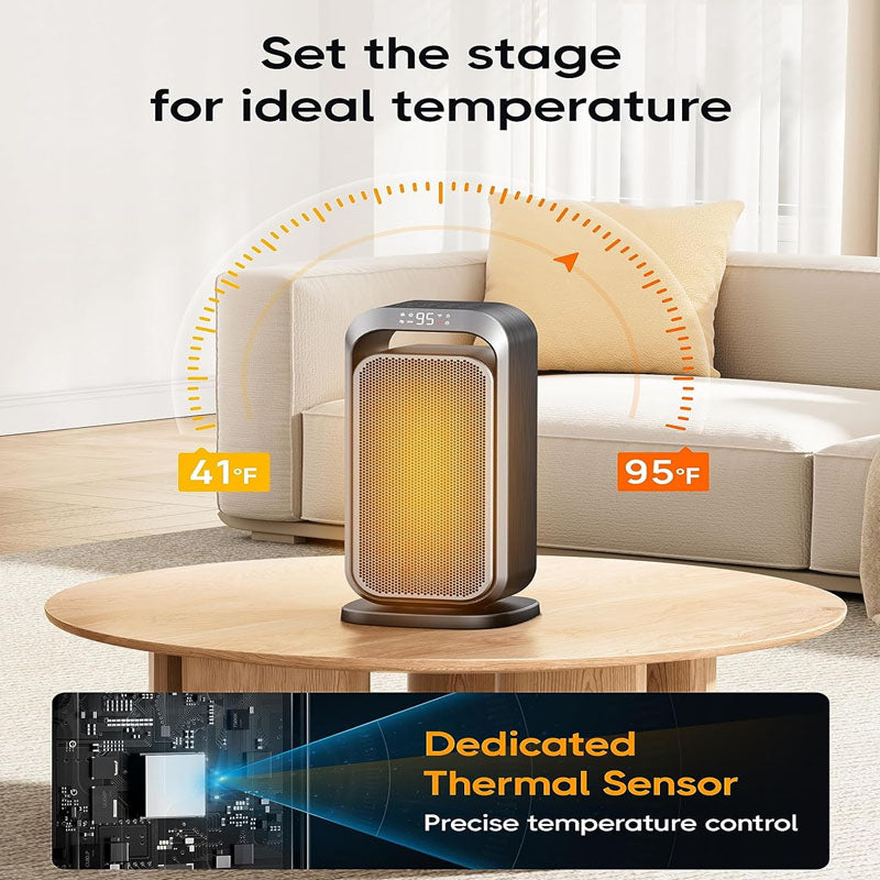 BowLift | 15 Inch Space Heaters Electric Space Heater with Thermostat Remote Control 70°Oscillation for Bedroom Home Office About this item