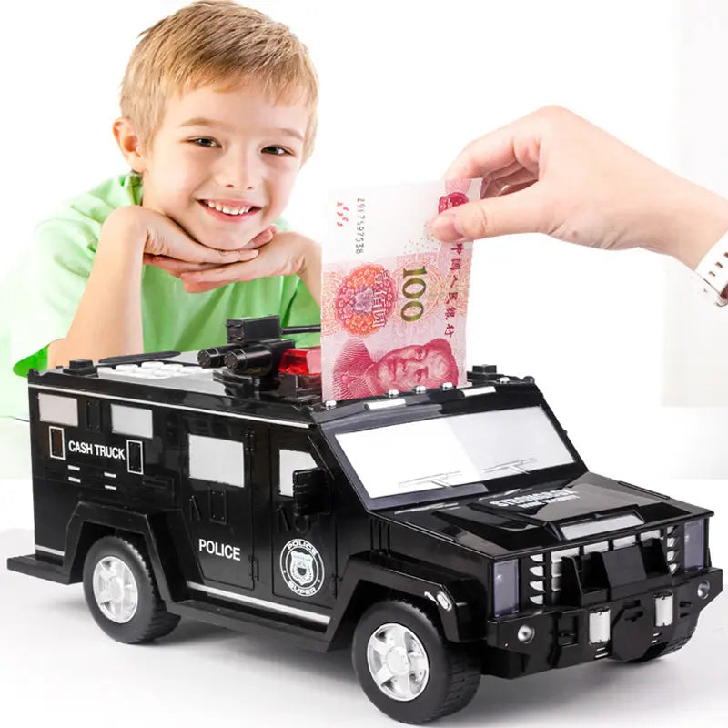 BowLift | Piggy bank in police car design for children