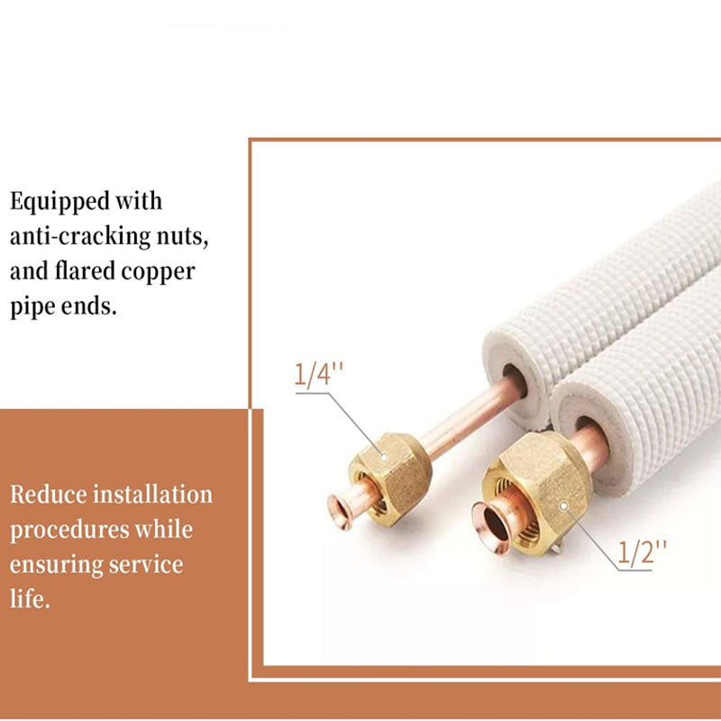 BowLift | 10 Ft. Mini Split Line Set 1/4" & 1/2" O.D. or 1/4" & 3/8" O.D.Twin Copper Pipes or Air Conditioner HVAC Refrigeration and Heating Equipment
