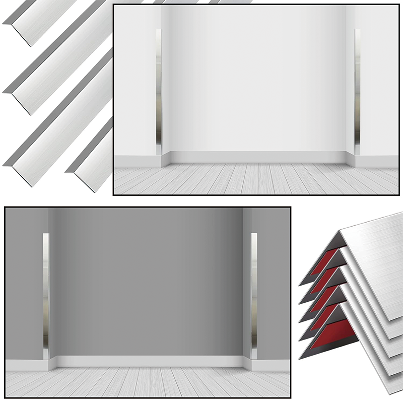 BowLift | Stainless Steel Corner Guards 1 x 1 x 48 inch,4 Sets of 16 Pieces per Set,Corner Protector Metal Wall Corner Guard Wall Protection
