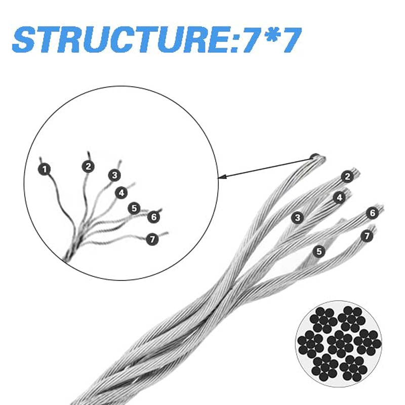 BowLift | Stainless Steel Cable 1/8" Wire Rope Kit 200FT Turnbuckles for Cables Wire for Handrail Stair Decking Fence Outdoors