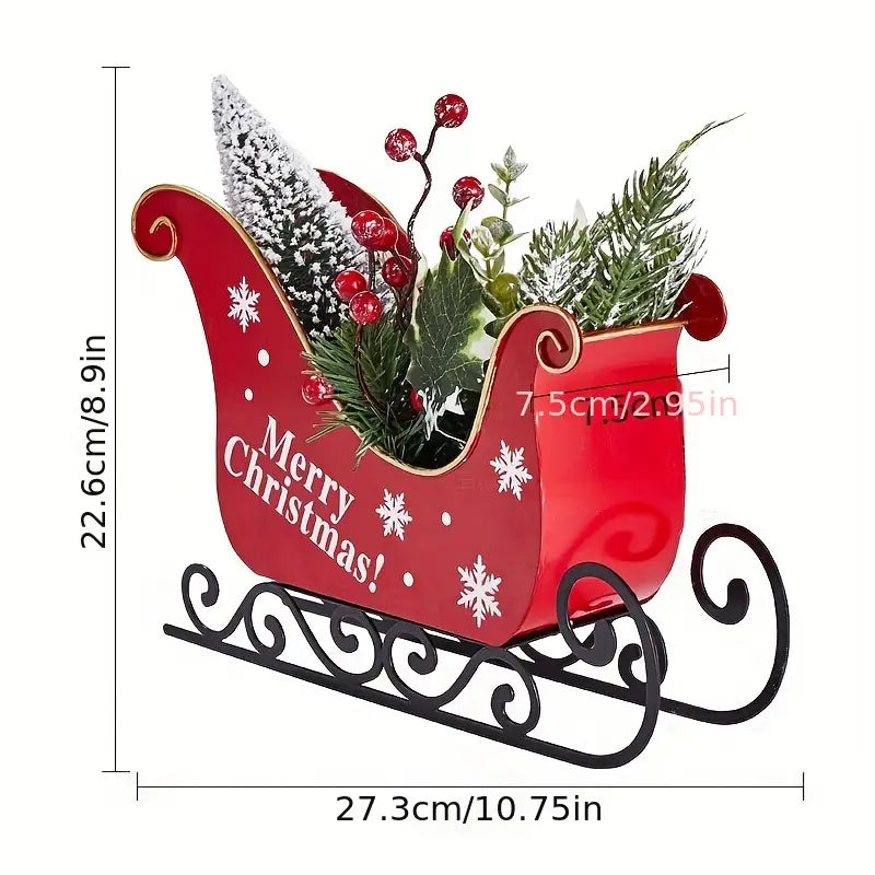 BowLift | Christmas Sleigh-Centerpiece Aurora – Festive Table Decoration with Star Light