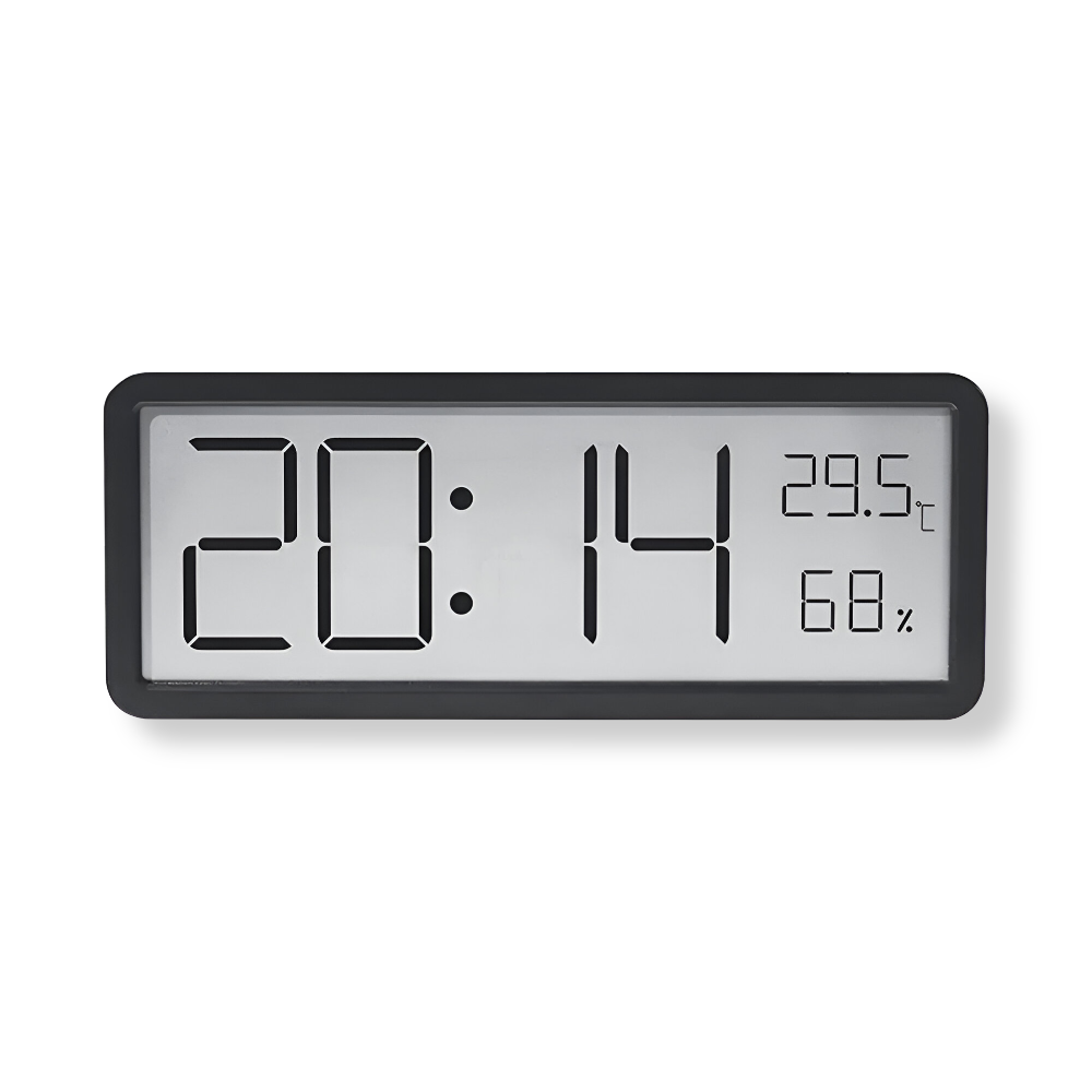BowLift | Digital LED Wall Clock – Large Display with Temperature and Humidity