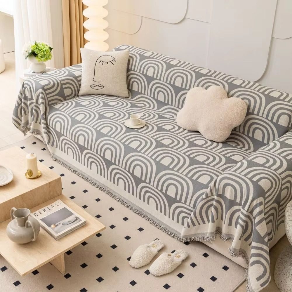 BowLift | Symmetrical Half-Arch Chenille Sofa Cover