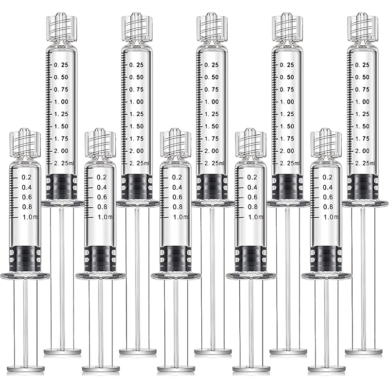 BowLift | 10 Pcs Borosilicate Glass Syringe, Anti Leak Heat Resistant Accurate Measuring Syringe for Lab, Vet, Oil, Gel, Ink, Glue