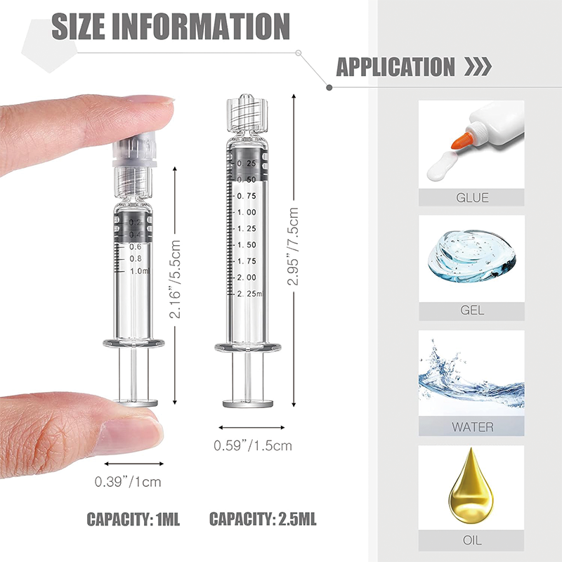 BowLift | 10 Pcs Borosilicate Glass Syringe, Anti Leak Heat Resistant Accurate Measuring Syringe for Lab, Vet, Oil, Gel, Ink, Glue