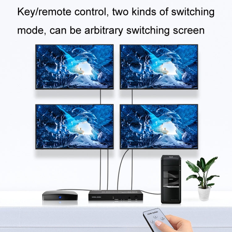 BowLift | FJGEAR FJ-4K204 2 In 4 Out HD 4K Audio HDMI Switch Distributor, Plug type: EU plug