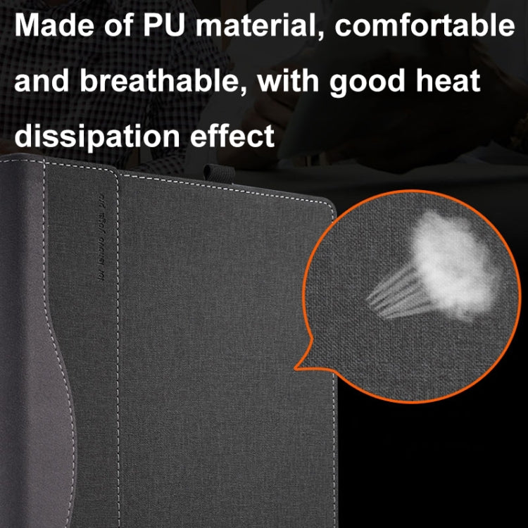 BowLift | For Samsung Galaxy Book 4 360 15.6 Inch Leather Laptop Anti-Fall Protective Case with Stand (Wine Red)