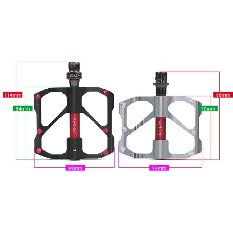 BowLift | PD-M86C  1 Pair PROMEND Bicycle Road Bike Mountain Bike 3 Palin Carbon Fiber Bearing Pedal (Black)