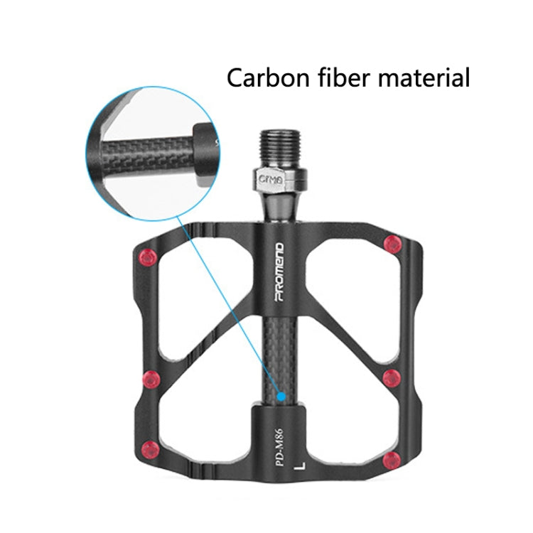 BowLift | PD-M86C  1 Pair PROMEND Bicycle Road Bike Mountain Bike 3 Palin Carbon Fiber Bearing Pedal (Black)