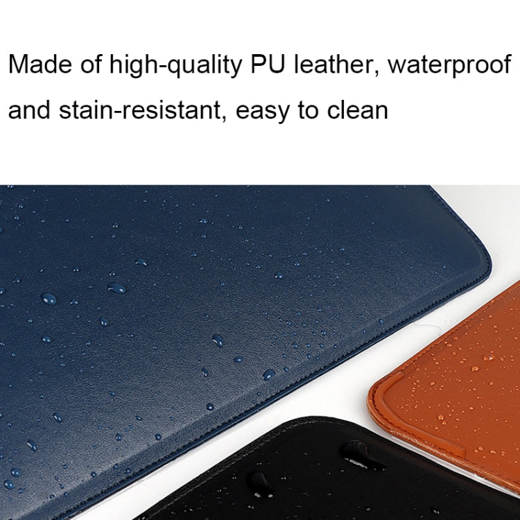 BowLift | PU08DZ Leather Laptop Interior Compartment Bag with Stand Function, Size: 14.1-15.4 Inches (Sapphire Blue)