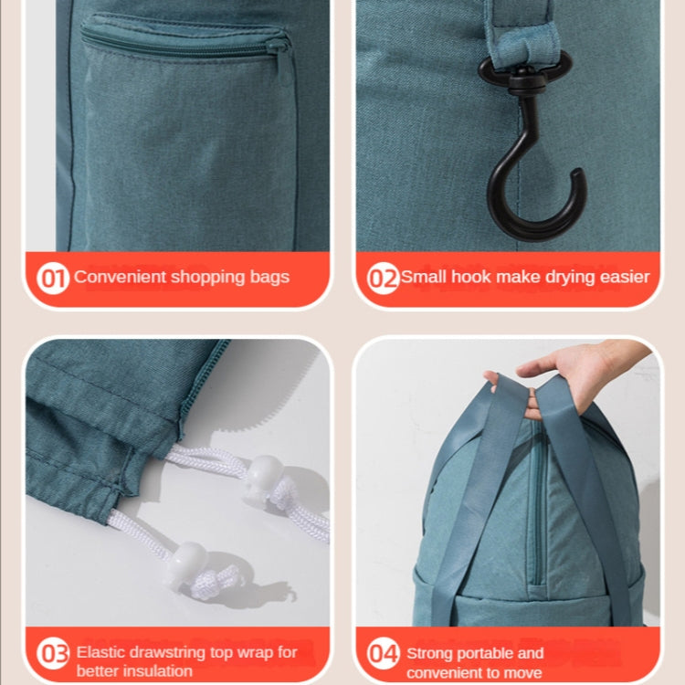 BowLift | Foldable Foot Bath Bucket Knee Foot Bath Portable Bath Bag for Travel Camping (Gray Pink)