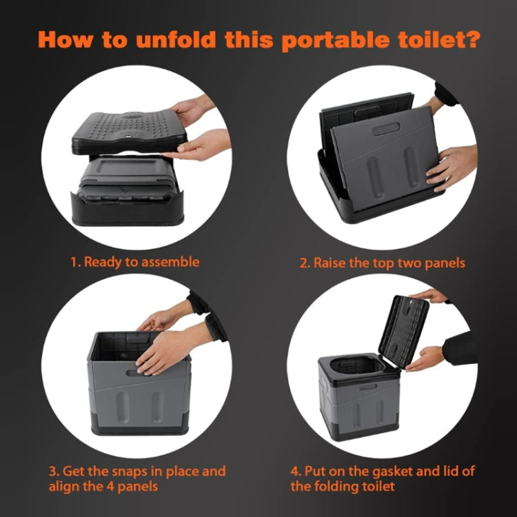 BowLift | Auto Folding Portable Toilet Outdoor Emergency Mobile Toilet (Dark Gray)