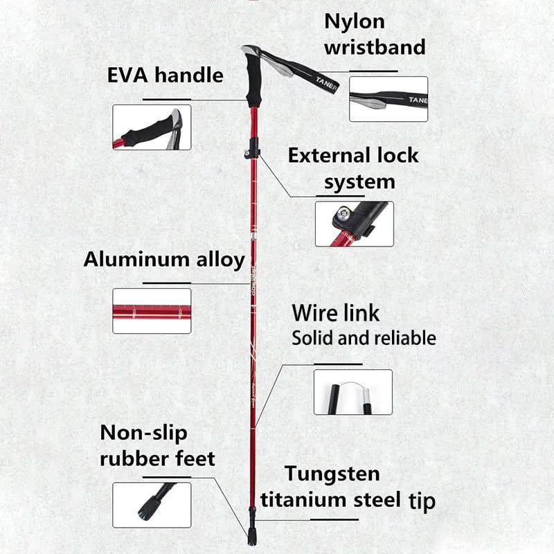 BowLift | Ultralight Telescoping Trekking Poles for Secure Grip While Hiking