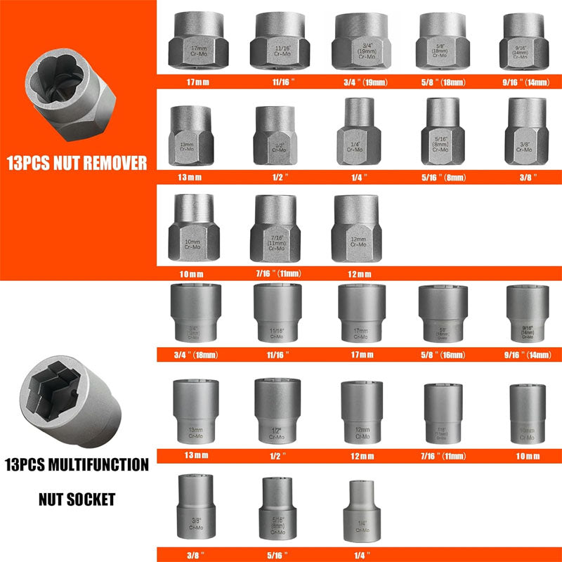 BowLift | Tap Extractors 62Pcs Screw Extractor Set with Left Hand Drill Bit for Broken Nuts Bolts Stripped Screw Remove with Portable Case
